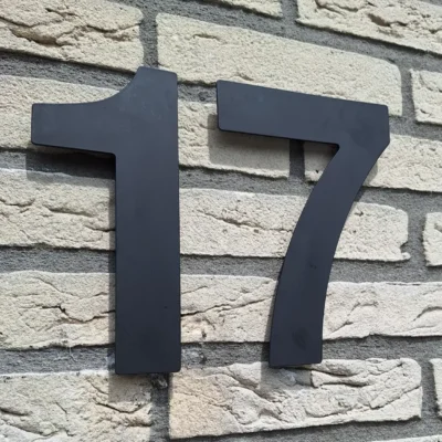 Numéro de maison Acier inoxydable noir 15 cm - Numéros de maison modernes noir mat