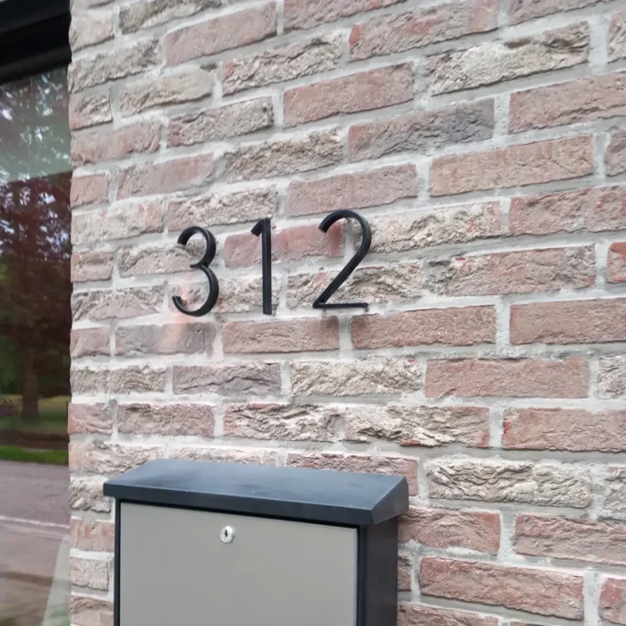 House number matt black 12.5 cm - 125 mm black numbers
