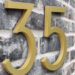 Hausnummer Gold 15 cm - Aluminium 35