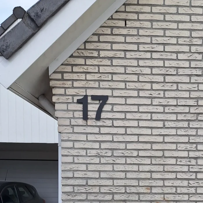 Número de casa moderno negro 15 cm - Números de casa de acero inoxidable