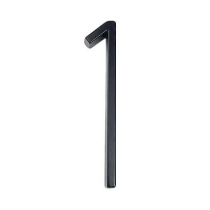 Número de casa moderno Hattem negro 12,5 cm de zinc, cifra 1