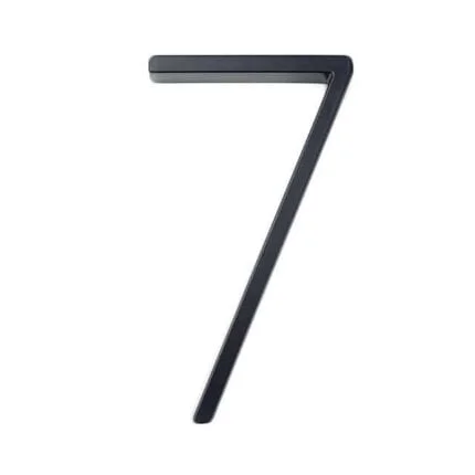 Número de casa moderno Hattem negro 12,5 cm de zinc, cifra 7