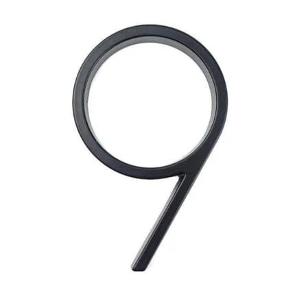 Número de casa moderno Hattem negro 12,5 cm de zinc, cifra 9