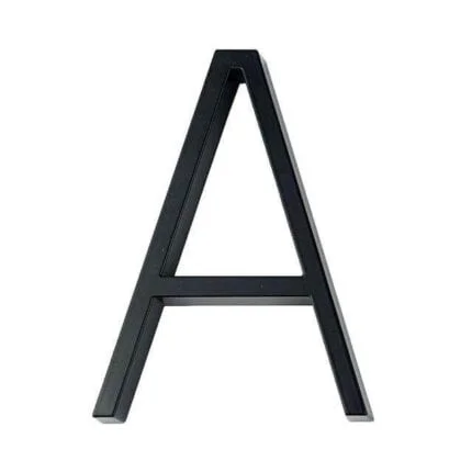 Número de casa moderno Hattem negro 12,5 cm de zinc, letra A