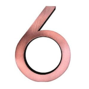 Kemp Numero civico Bronzo 15 cm - numero civico 6 - Rame