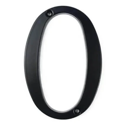 Número de casa clásico Merum negro 10 cm de zinc, cifra 0