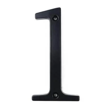 Número de casa clásico Merum negro 10 cm de zinc, cifra 1