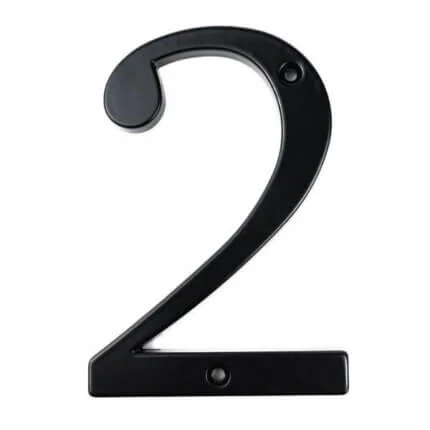 Número de casa clásico Merum negro 10 cm de zinc, cifra 2
