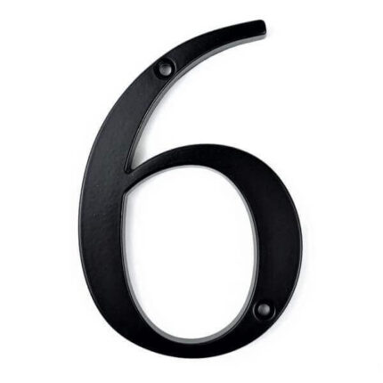 Merum Husnummer sort 10 cm - husnummer 6