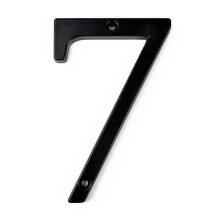 Número de casa clásico Merum negro 10 cm de zinc, cifra 7