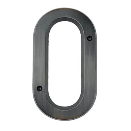 Número de casa clásico Wieler bronce 15 cm de zinc, cifra 0