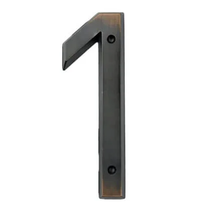 Número de casa clásico Wieler bronce 15 cm de zinc, cifra 1