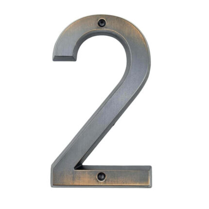 Wieler Husnummer Bronze 15 cm - husnummer 2 - ældet bronze