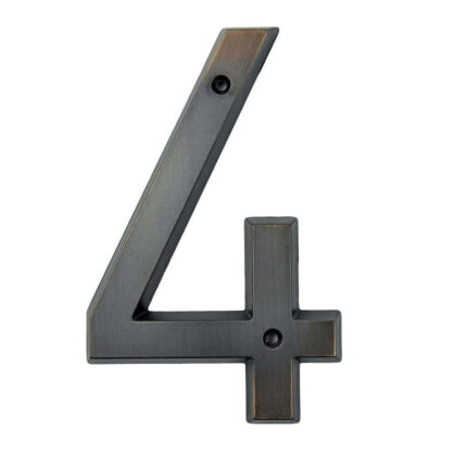 Wieler Husnummer Bronze 15 cm - husnummer 4 - ældet bronze
