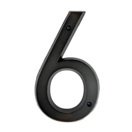 Número de casa clásico Wieler bronce 15 cm de zinc, cifra 6