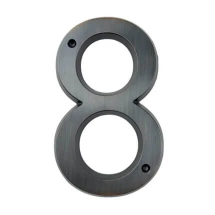 Número de casa clásico Wieler bronce 15 cm de zinc, cifra 8