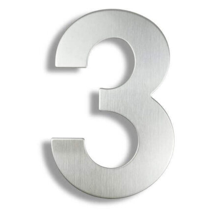 Wijher Numero civico Argento acciaio inox 15 cm - numero civico 3