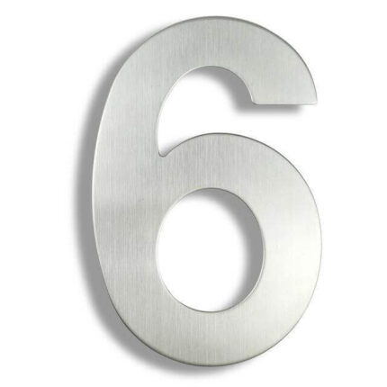 Wijher Numero civico Argento acciaio inox 15 cm - numero civico 6