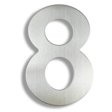 Wijher Numero civico Argento acciaio inox 15 cm - numero civico 8