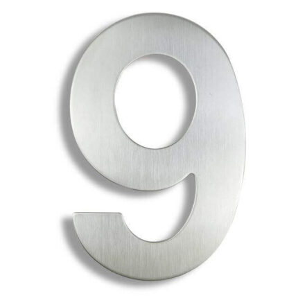 Wijher Numero civico Argento acciaio inox 15 cm - numero civico 9