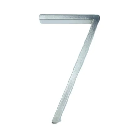 Número de casa moderno Hattem plateado 12,5 cm de zinc, cifra 7