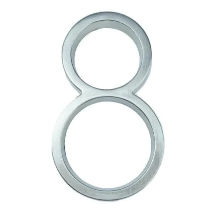 Número de casa moderno Hattem plateado 12,5 cm de zinc, cifra 8