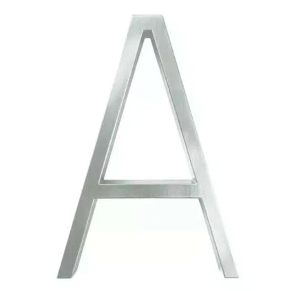 Número de casa moderno Hattem plateado 12,5 cm de zinc, letra A