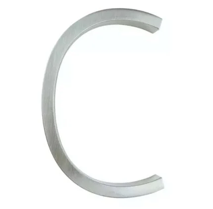 Número de casa moderno Hattem plateado 12,5 cm de zinc, letra C