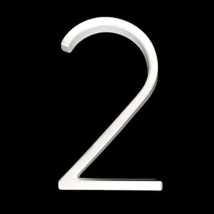 Número de casa moderno Hattem blanco 12,5 cm de zinc, cifra 2
