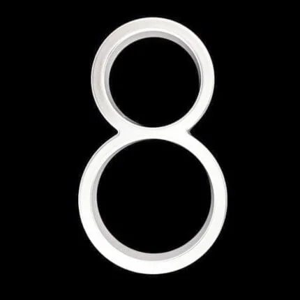 Número de casa moderno Hattem blanco 12,5 cm de zinc, cifra 8