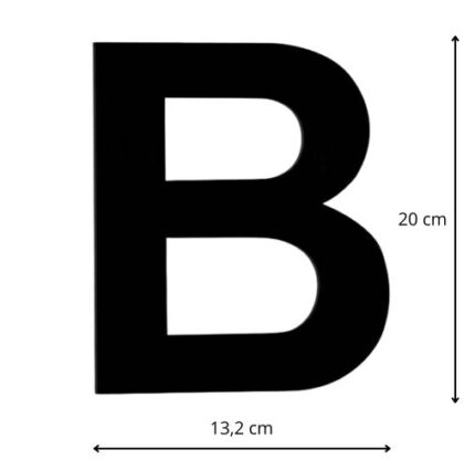 Wijher-Sort-Hus nummer-hus bogstav-B-20-cm