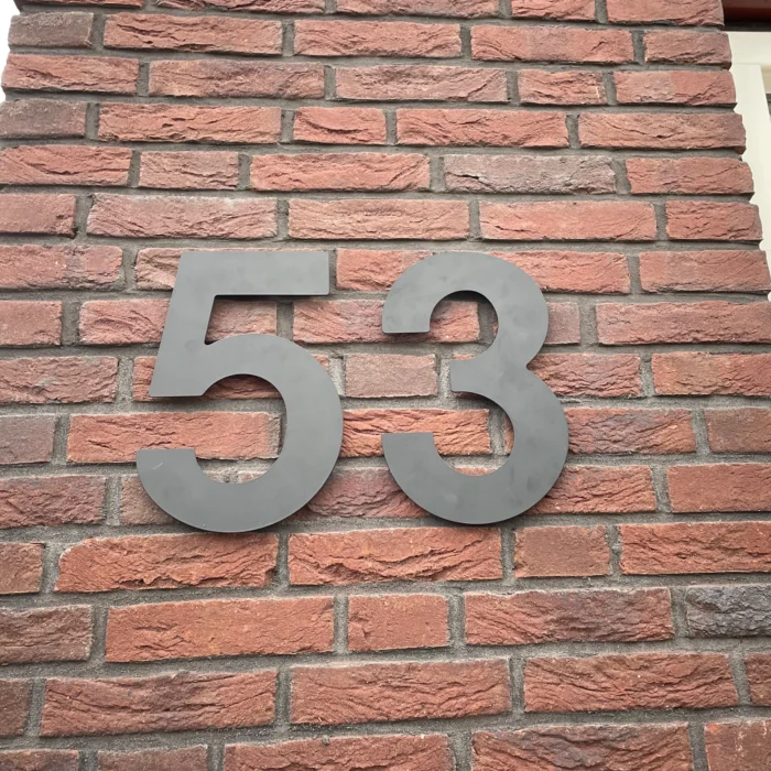 Número de casa grande negro 30 cm - moderno mate - foto atmosférica3