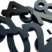3D Huisnummer zwart 30 cm - met letters - sfeerfoto